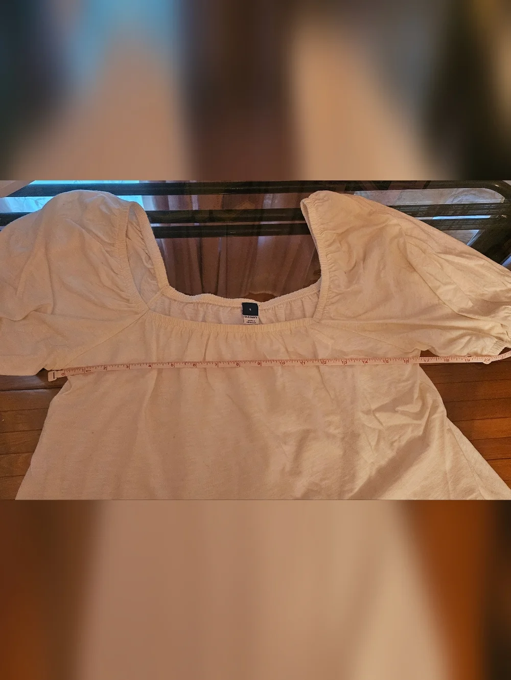 Old Navy White Square-Neck Puff Sleeve Top